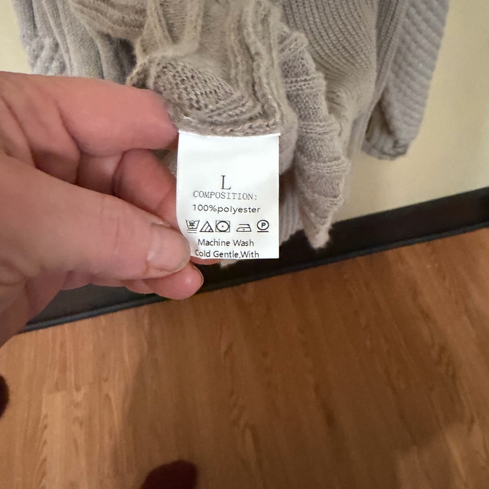 Women's Gray Button-Up Sweater - Picture 2 of 3